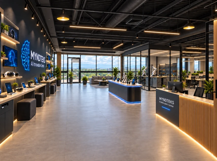 Vista frontal del Experience Center de MYNDTEKS